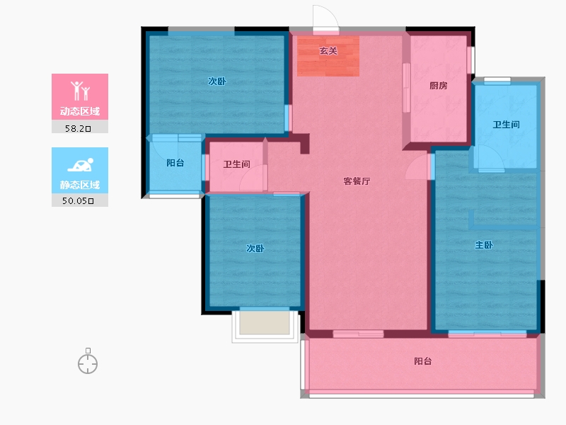 北京-北京市-昆明融创文旅城-96.29-户型库-动静分区