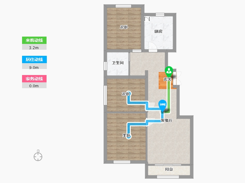 江苏省-南通市-中建・幸福里-70.81-户型库-动静线