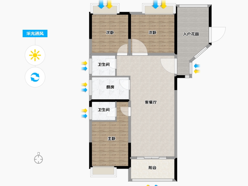 河南省-南阳市-水韵绿城-136.00-户型库-采光通风