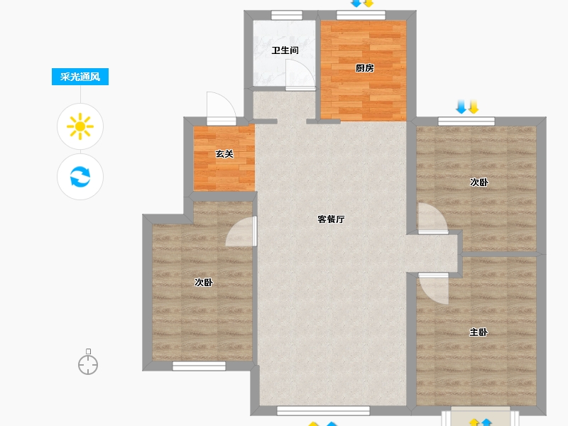 北京-北京市-铂悦名门-78.07-户型库-采光通风