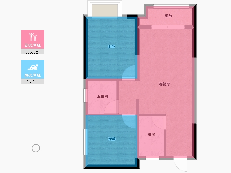 湖南省-长沙市-新里程潇湘名城-48.61-户型库-动静分区