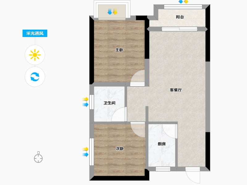 湖南省-长沙市-新里程潇湘名城-48.61-户型库-采光通风