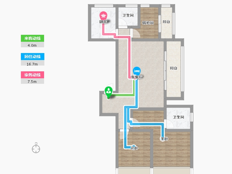 浙江省-杭州市-绿都东澜府-79.76-户型库-动静线