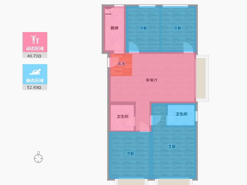 北京-北京市-中铁诺德春风和院-82.96-户型库-动静分区