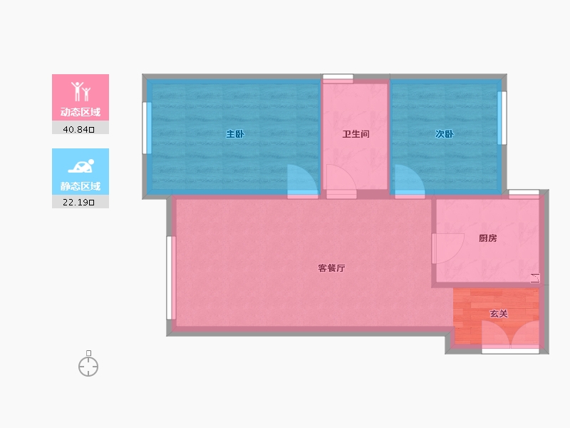 北京-北京市-北科建水岸雁栖-56.67-户型库-动静分区