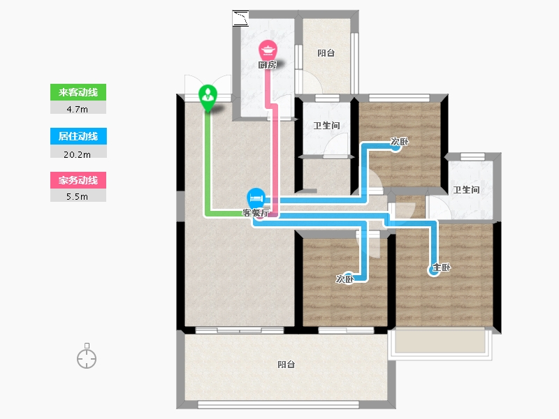 云南省-红河哈尼族彝族自治州-缙颐九樾壹号-88.57-户型库-动静线