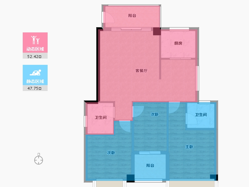 福建省-泉州市-报业新闻花苑-91.00-户型库-动静分区