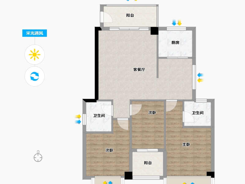 福建省-泉州市-报业新闻花苑-91.00-户型库-采光通风