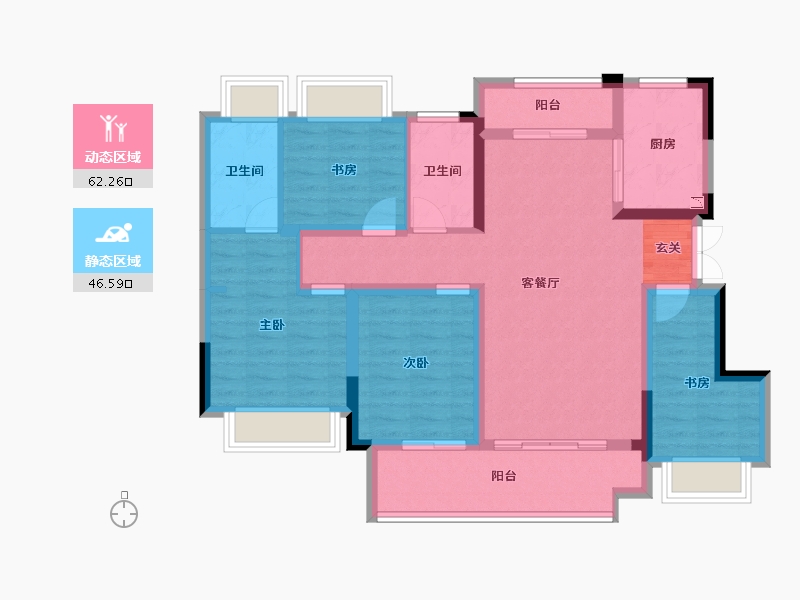 重庆-重庆市-御临府-96.52-户型库-动静分区