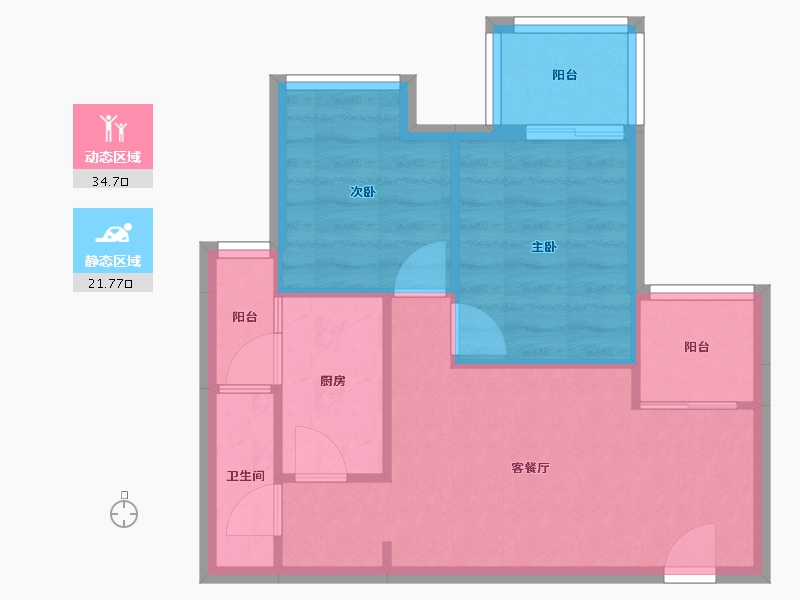 四川省-成都市-绿地国际花都-50.31-户型库-动静分区