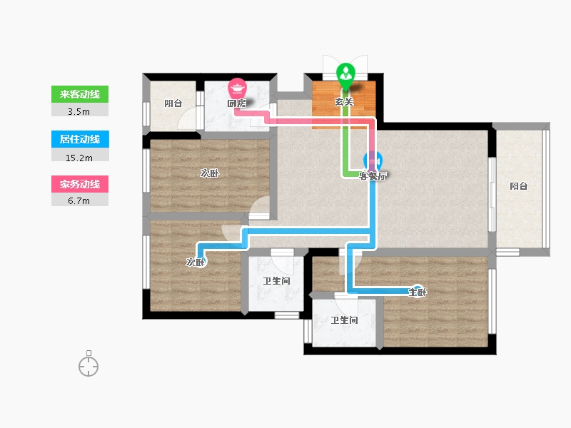 甘肃省-庆阳市-豪庭春天-88.33-户型库-动静线