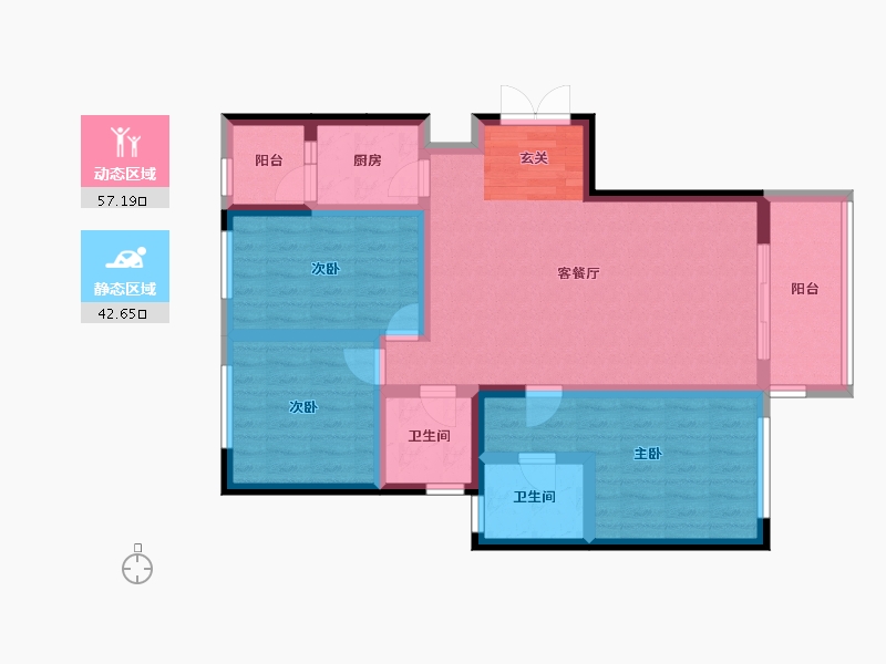 甘肃省-庆阳市-豪庭春天-88.33-户型库-动静分区