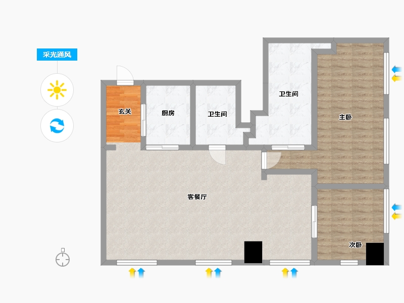 辽宁省-朝阳市-泰禾・北京公馆-104.06-户型库-采光通风