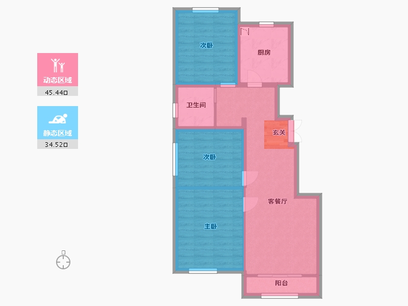 江苏省-南通市-中建・幸福里-70.81-户型库-动静分区