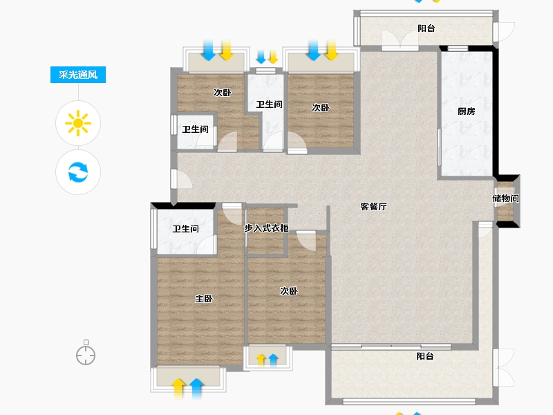 广东省-揭阳市-博雅苑-163.67-户型库-采光通风