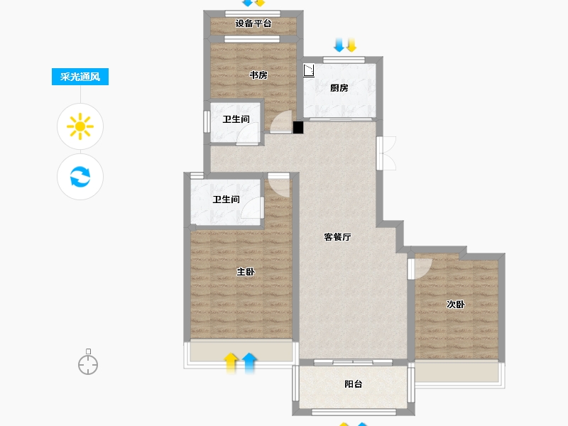 安徽省-宣城市-国兴亚太府-93.14-户型库-采光通风