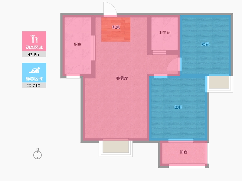 河北省-廊坊市-大厂云樾东方-59.62-户型库-动静分区