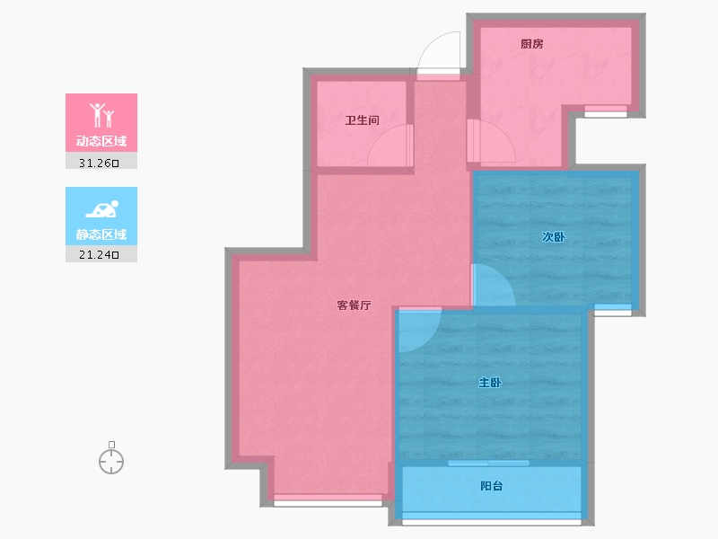 海南省-海口市-翰林西苑-46.58-户型库-动静分区