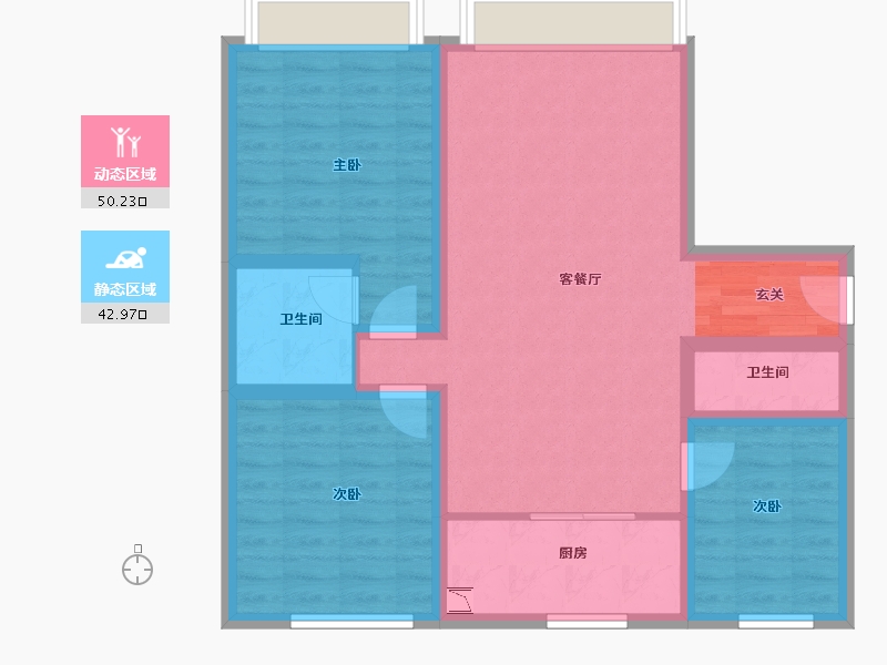 青海省-西宁市-九洲河畔-82.56-户型库-动静分区