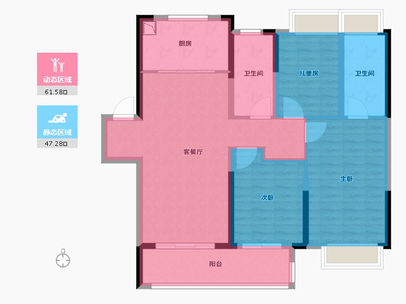 湖北省-武汉市-武地融创御央首府-97.60-户型库-动静分区