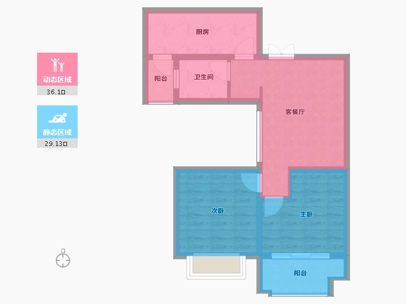 青海省-西宁市-紫薇・东进-57.43-户型库-动静分区