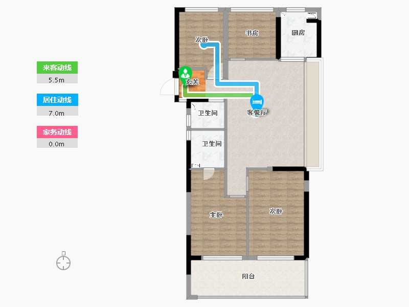 浙江省-杭州市-湖滨外滩-105.00-户型库-动静线