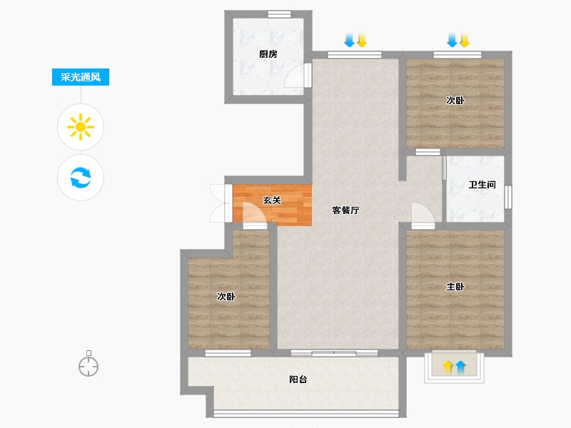 山东省-临沂市-城投华皓城-89.86-户型库-采光通风