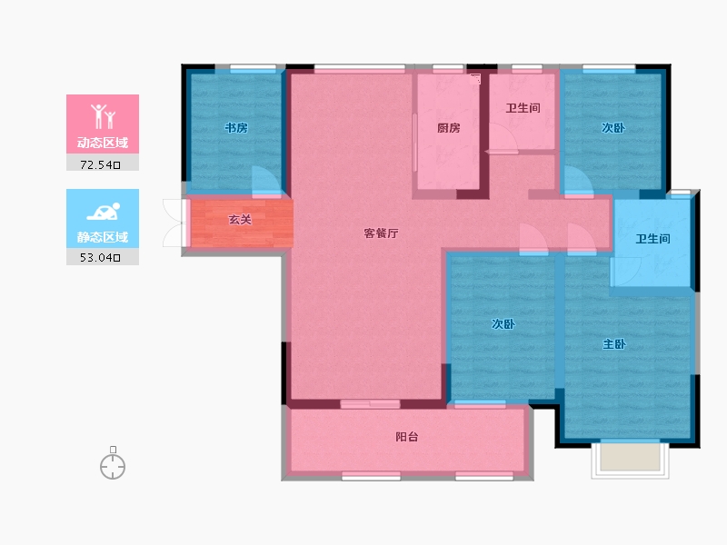 山东省-临沂市-致远沂河传奇-111.20-户型库-动静分区