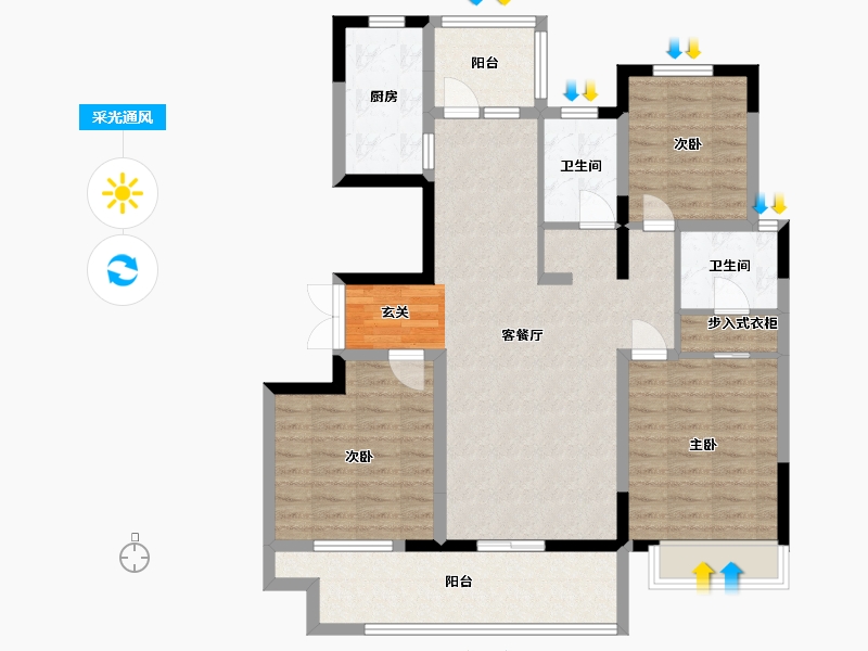 山东省-临沂市-致远沂河传奇-101.60-户型库-采光通风