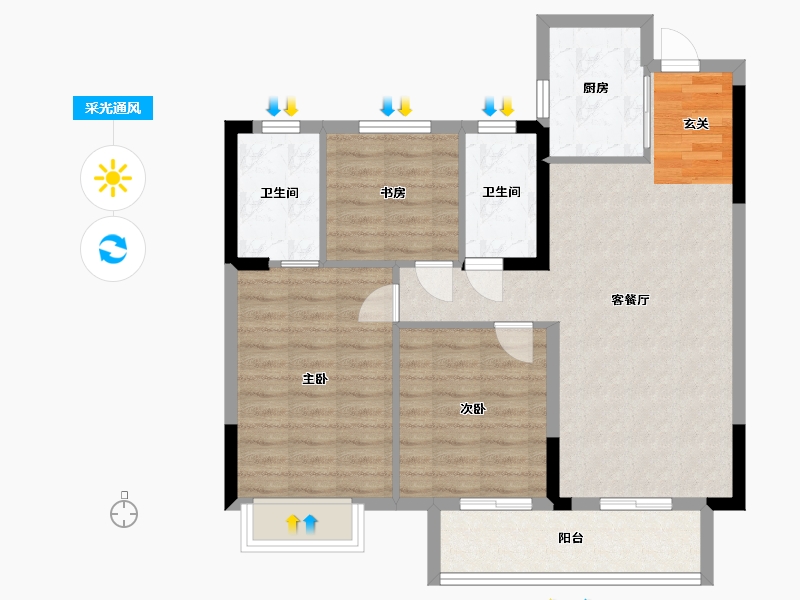 江西省-吉安市-浩城太学府-82.00-户型库-采光通风