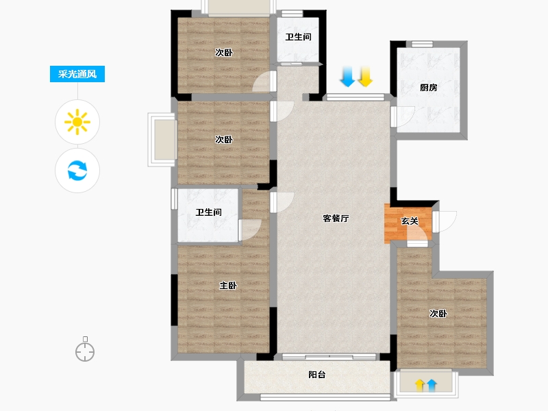 江西省-吉安市-龙飞・和纵芯园-112.00-户型库-采光通风