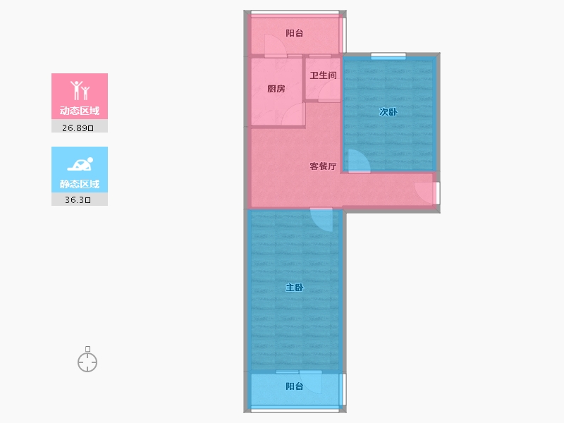 北京-北京市-六铺炕二区-56.53-户型库-动静分区