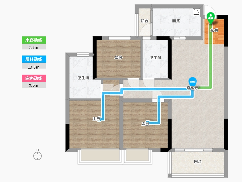 江西省-吉安市-滨江・星悦湾-84.99-户型库-动静线