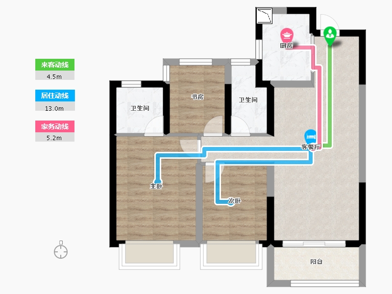 浙江省-温州市-融创海岸城-64.47-户型库-动静线