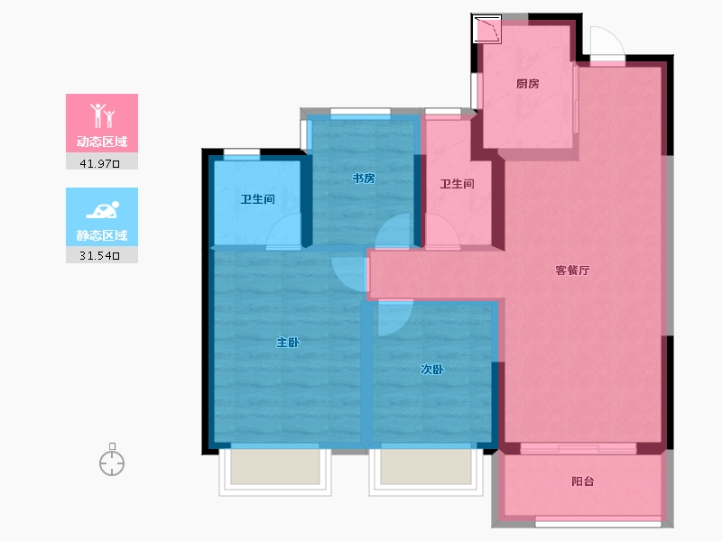 浙江省-温州市-融创海岸城-64.47-户型库-动静分区