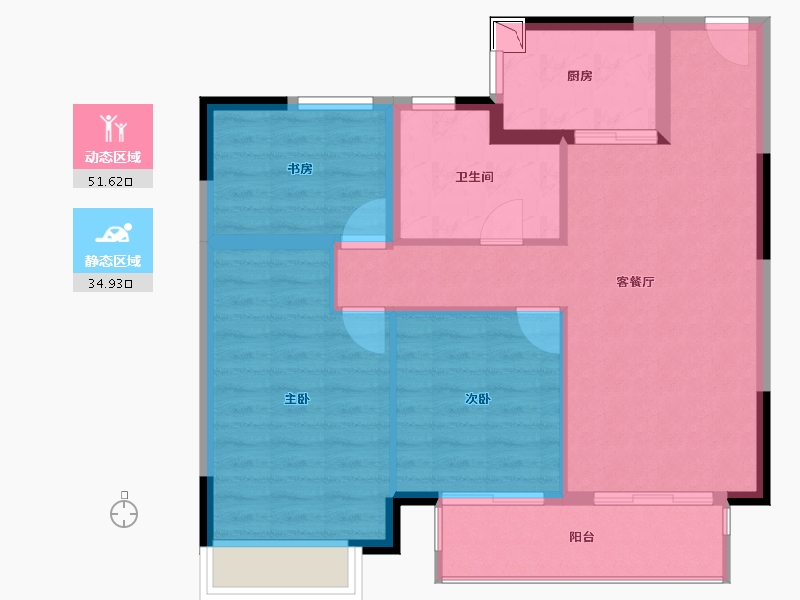 浙江省-嘉兴市-信达翰林兰庭-78.19-户型库-动静分区