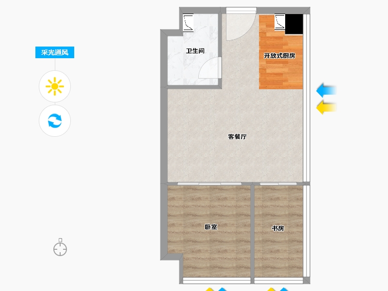 江西省-赣州市-水游城・X公域-45.60-户型库-采光通风