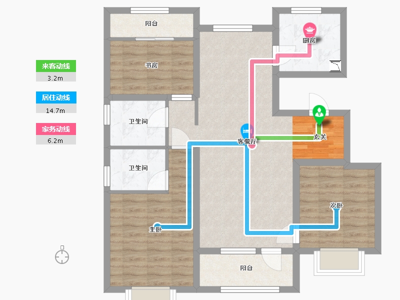 天津-天津市-东昊骏�Z学府-85.21-户型库-动静线