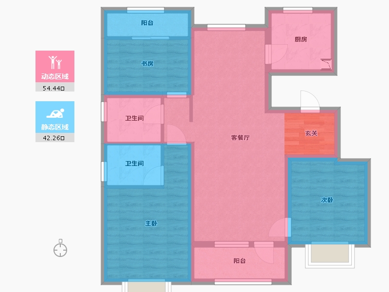 天津-天津市-东昊骏�Z学府-85.21-户型库-动静分区