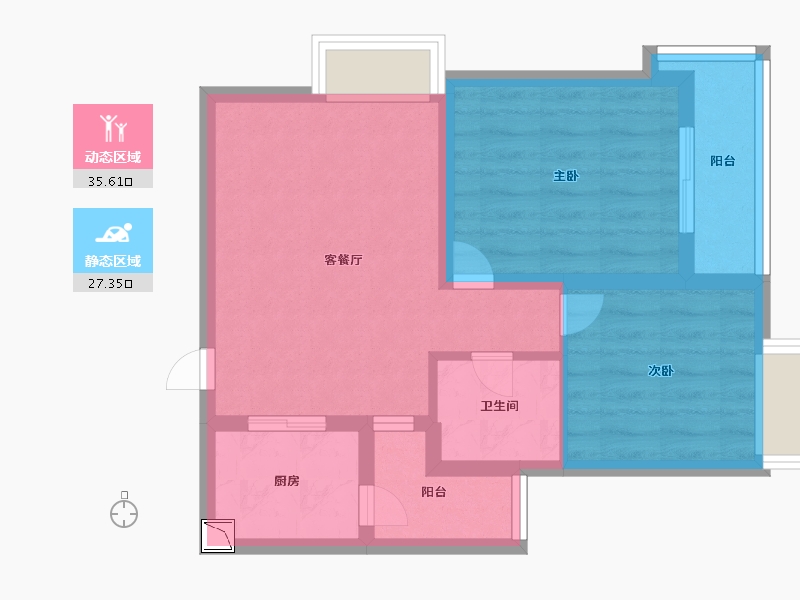 陕西省-西安市-陕西师范大学家属院-54.99-户型库-动静分区