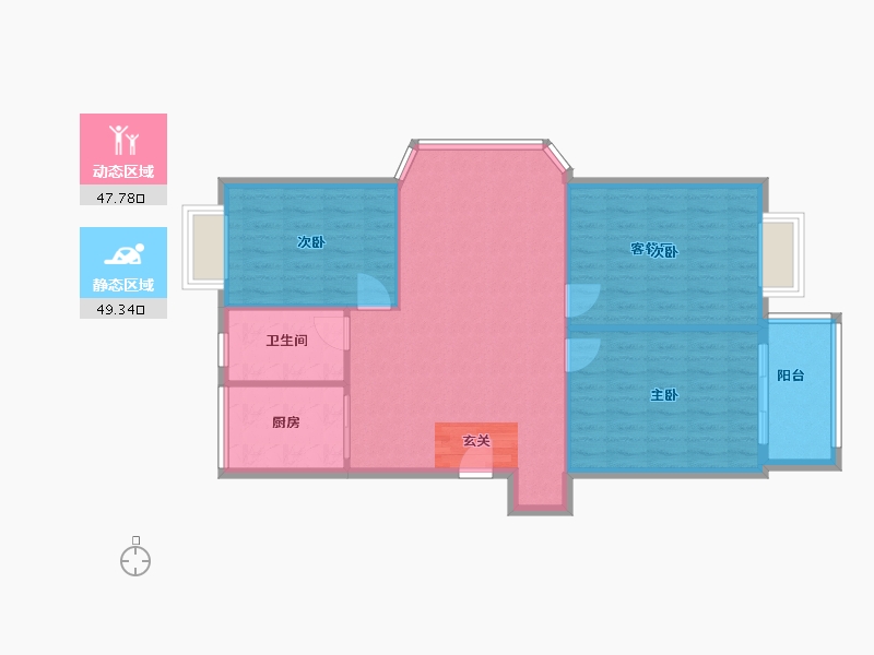 江苏省-南京市-迎春苑-89.39-户型库-动静分区