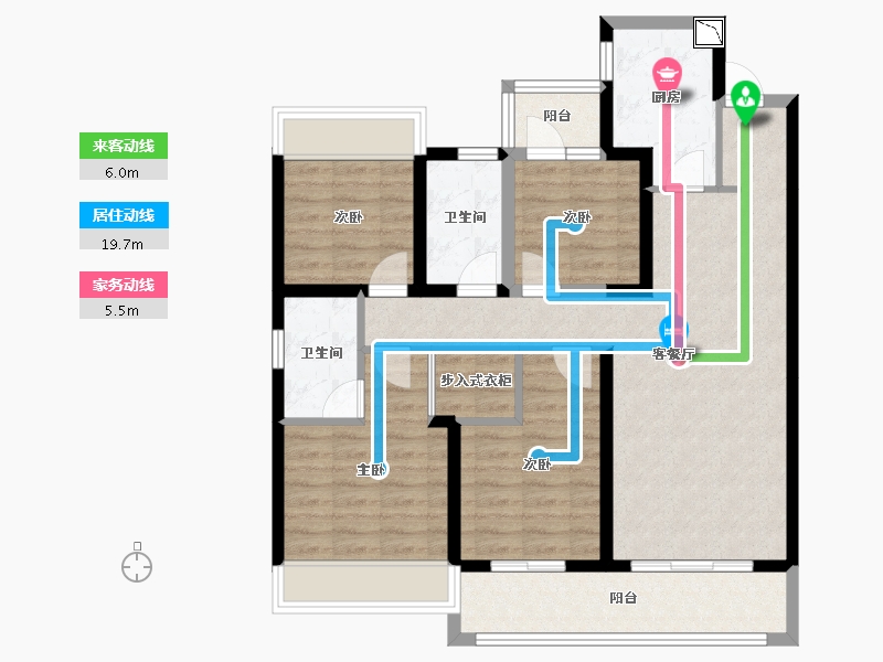 云南省-昆明市-中林佳湖新城-96.07-户型库-动静线