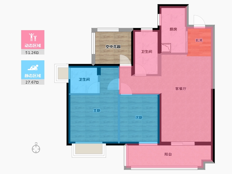 广东省-湛江市-保利・海上大都汇-75.30-户型库-动静分区