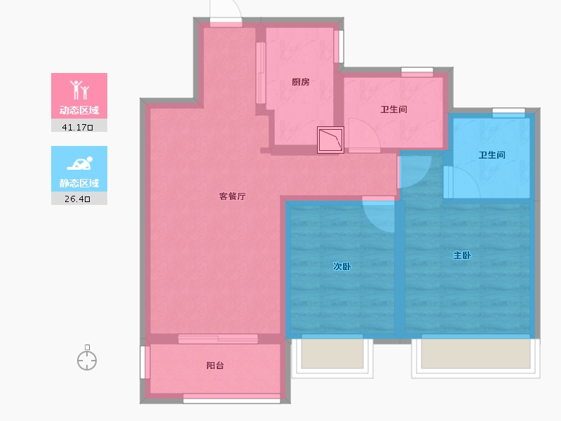 江苏省-无锡市-运河一号府-58.98-户型库-动静分区