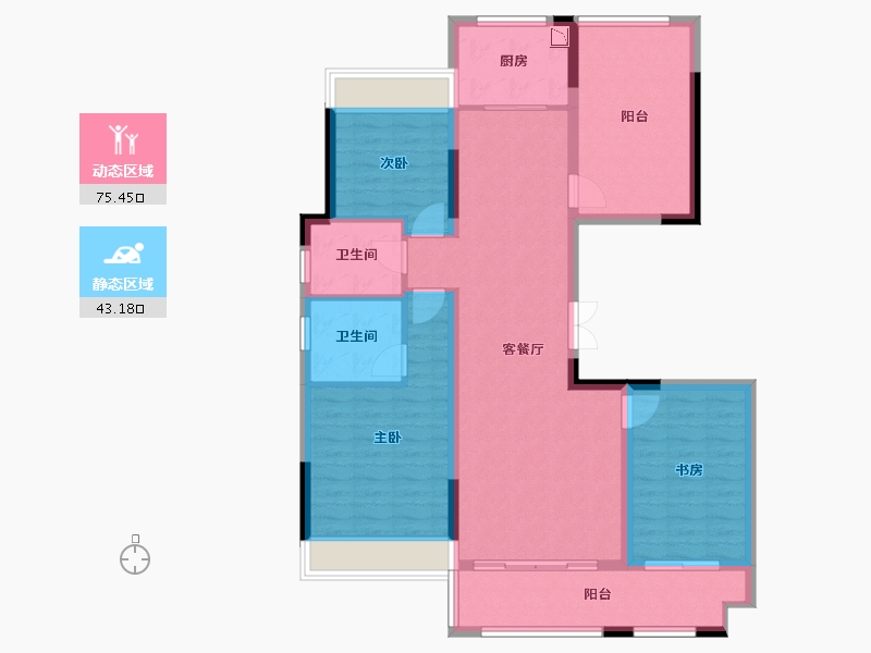 安徽省-滁州市-山河印-106.37-户型库-动静分区