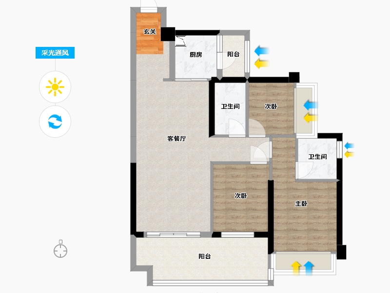 广东省-湛江市-博达峰境-83.53-户型库-采光通风