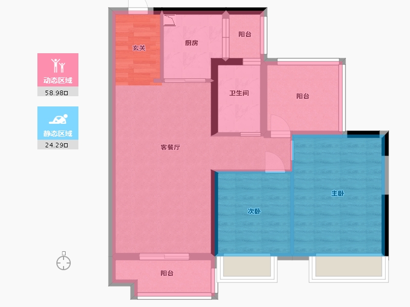 广东省-湛江市-奥园悦时代・熙园-73.78-户型库-动静分区