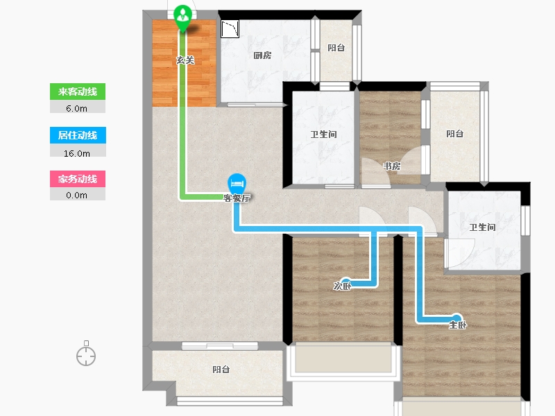 广东省-湛江市-奥园悦时代・熙园-81.60-户型库-动静线