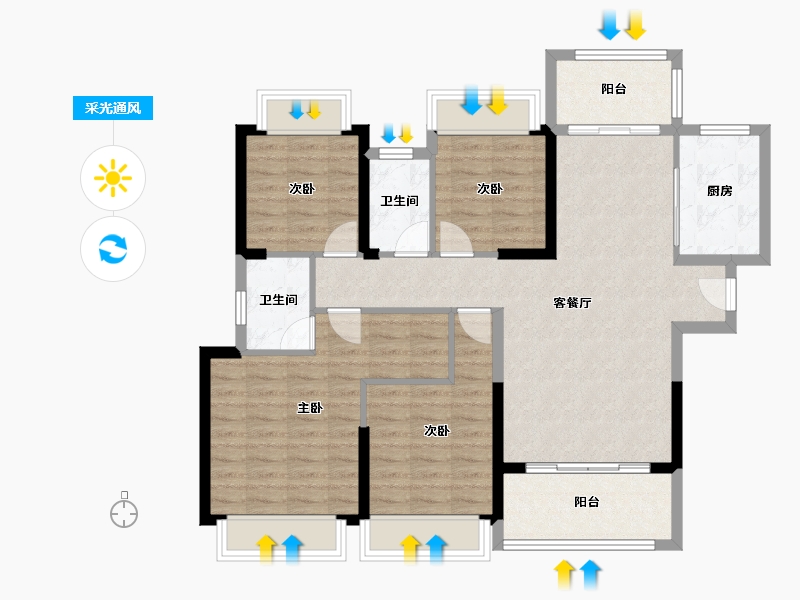 青海省-海南藏族自治州-合隆・中央公园-101.54-户型库-采光通风