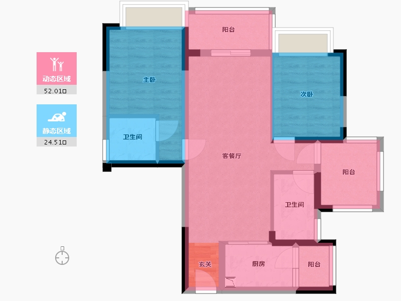 广东省-湛江市-红星・湛江爱琴海国际广场-67.10-户型库-动静分区